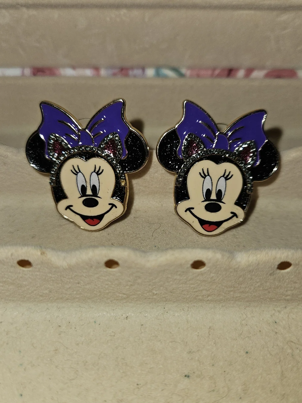 Disney x Baublebar Minnie Mouse Halloween Cat Ears Purple Bow Earrings